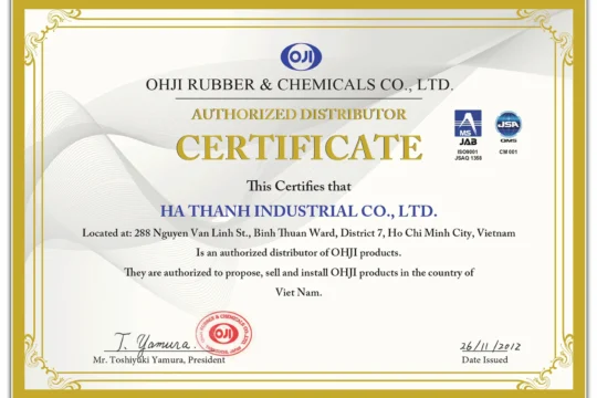 In 2012, Ha Thanh Industrial Co., Ltd Was Appointed By Ohji Rubber Company To Exclusively Supply Ohji Rubber Products And Synthetic Coatings In The Vietnamese Market.